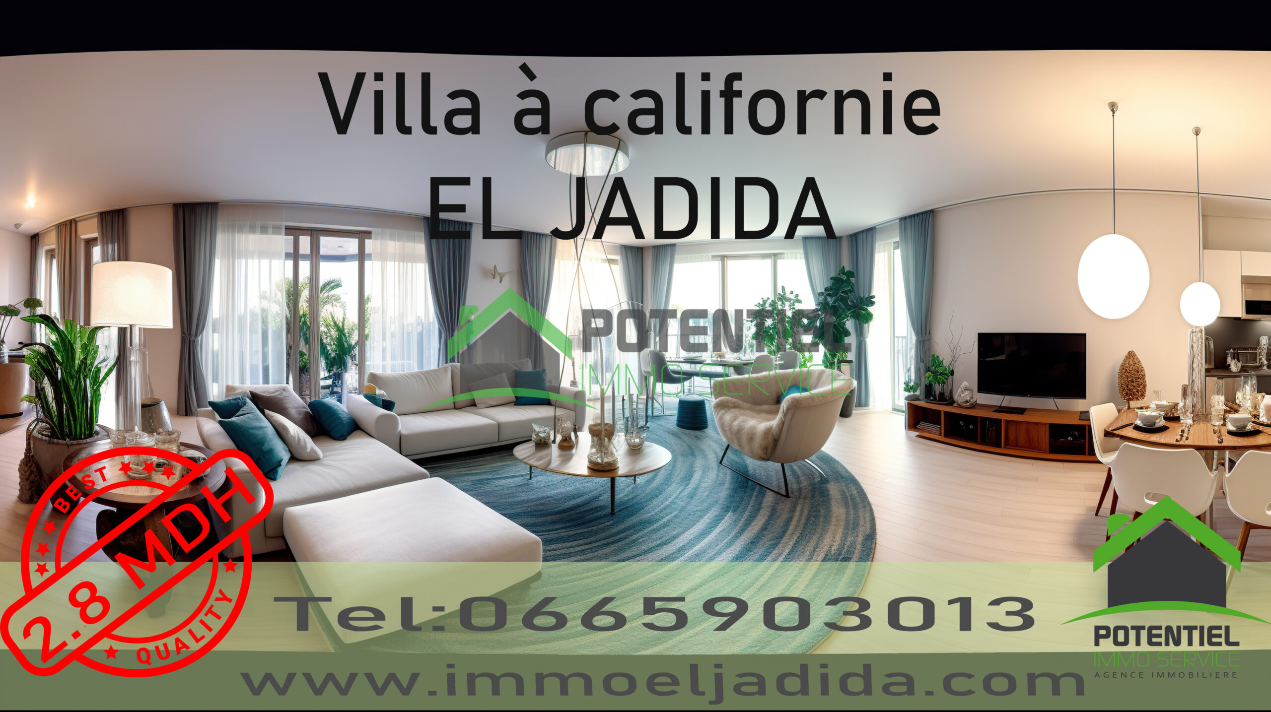 Villa haut standing Californie EL JADIDA - Immo Eljadida - POTENTIEL ...